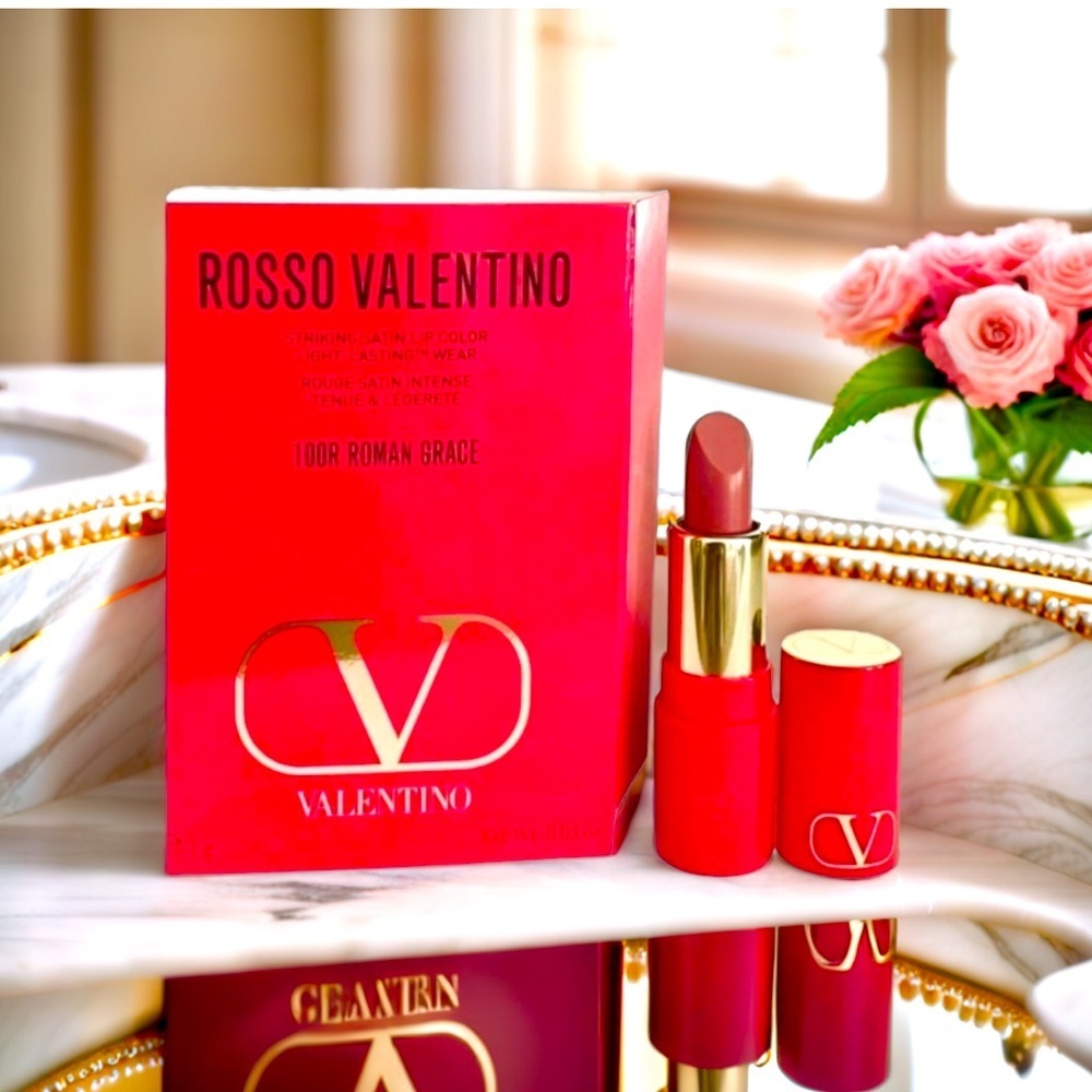 💋 Rosso Valentino Lipstick - Travel Size - 100R Roman Grace